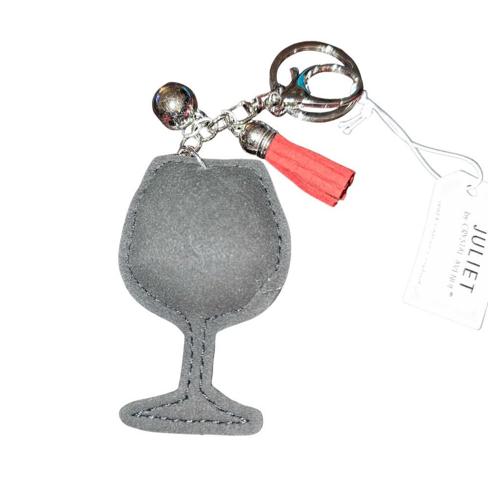 Red and Silver Wine Glass Key Holder - Picture 3 of 3